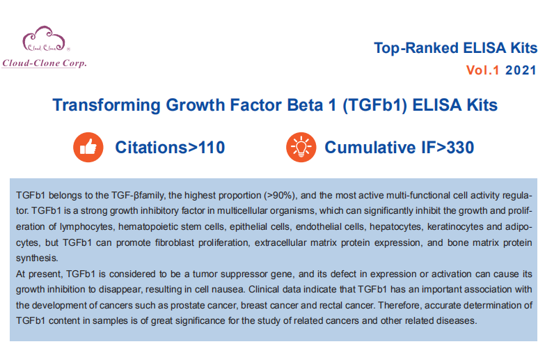 Top-Ranked ELISA Kits (TGFb1). Vol.1 (2019)